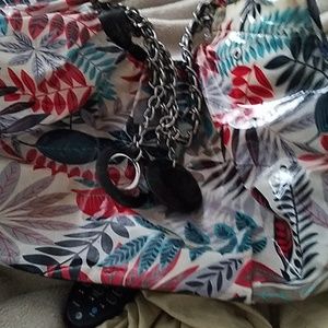 Purse, large vinyl and cloth